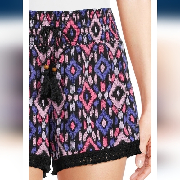 No Boundaries Juniors Multicolored Aztec Fringed Hem Stretchy Spadex XXXL (21) - Picture 2 of 12